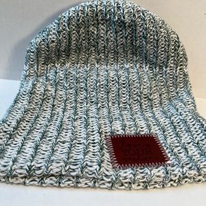 Love your melon green and white knit beanie hat